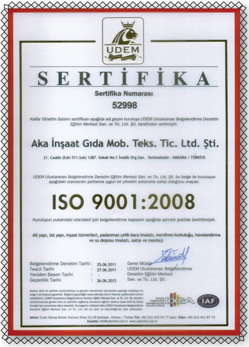 Sertifika ISO 9001:2008